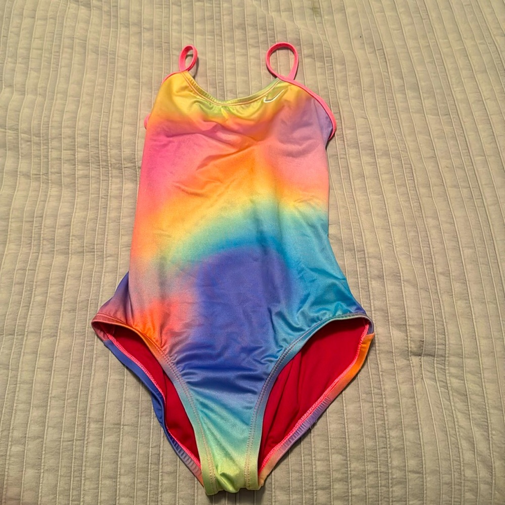 Girls rainbow Nike swimsuit